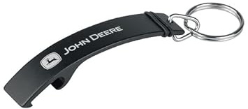 JOHN DEERE Schlüsselanhänger mit Flaschenöffner - Schwarz, mit Logo, praktisches Accessoire für unterwegs