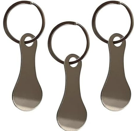3Pcs Portable Aluminum Alloy Shopping Trolley Tokens Key Ring, Trolley Token Coin Keyring Keychain Trolley Unlock Release Key for Men Women Shopping Cart Grocery Shopping Trolleys Retail Shopping,