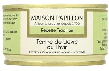 Maison Papillon Artisan Charcutier - Terrine of Hare with Thyme/Hasenterrine mit Thymian - 2 x 130gr Dose