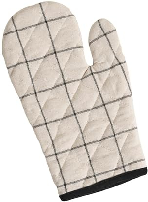 MyHome Country Küchenhandschuhe, hitzebeständig, hitzefeste Grill- und Kochhandschuhe, personalisierte Fäustlinge für die Küche, Topflappen und Ofenhandschuhe, Baumwolle, 17 x 30 | Schwarz - Trolleys