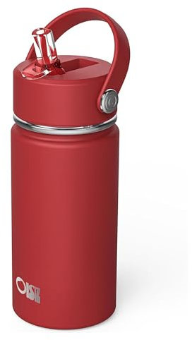 OISIZ 14oz Gourde Isotherme Pour Enfants avec Paille 420ml Gourde Isotherme Enfant avec paille Gobelet Thermique en Acier Inoxydable pour les enfants Sans BPA et garde le froid pendant 24 heures