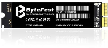 ByteFest SSD 2TB Festplatte Intern für Apple MacBook Air A1465 A1466(2013-2015,2017), MacBook Pro Retina A1398 A1502(2013-2015)...Interne SSD M.2 NVMe PCIe Gen3x4, Lesen bis zu 2200MB/s