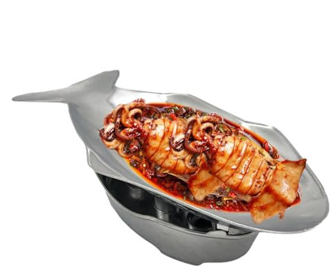 Bandeja de comida de pescado surtida – Bandeja de comida estilo tailandés, juego de ollas con de plato de pescado | Bandeja de comida de pescado al aire libre, bandeja de metal con de