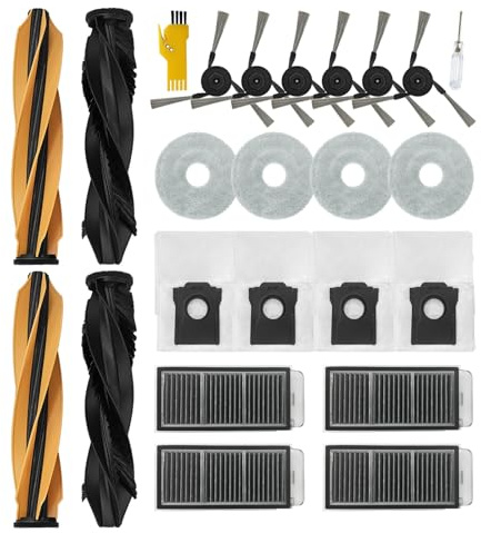 Laimaiou Ricambi per robot aspirapolvere dreame X50 Ultra Complete / L40s Pro Ultra/Mova V50 Ultra Complete 2 set di spazzole principali, 4 filtri, 6 spazzole laterali, 4 panni, 4 sacchetti