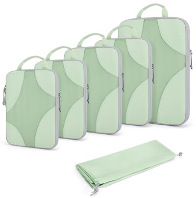 BAGSMART Packningskubes kompression 6 stycken, ryggsäck resväska organisering packväskor, resa kompressionspåsar vattentät packkub kompression, resor Essentials bagageorganisatör
