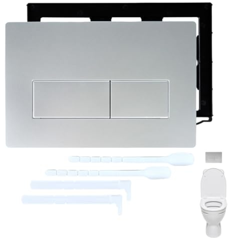 LAKPYN 1 Pièce Caché Fonction Double Bouton de Chasse d'eau,Compatible Geberit Plaque de Déclenchement, Accessoire pour Réservoirs d'eau Dans la Salle de Bain(Miroir Galvanoplastie)
