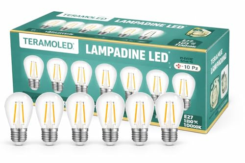 Teramo led 10 Lampadine Led E27 2W=20W S14 Per Cordoniere Da Esterno Luce Calda Naturale Fredda (LUCE NATURALE)