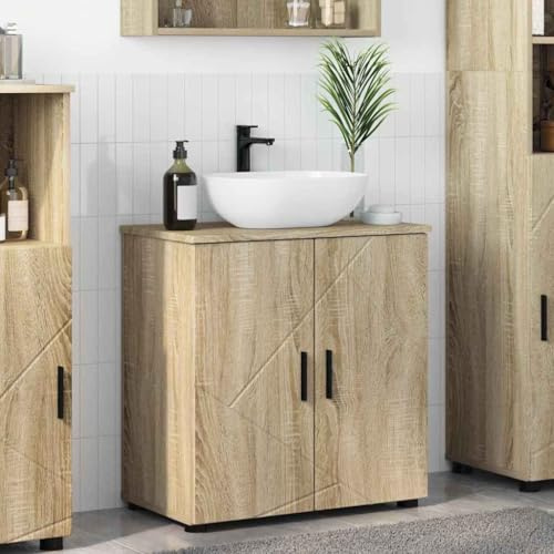 Lumanois Gabinete de Baño con Puerta Roble Sonoma 61 x 35 x 64 cm,Mobiliario,Armarios y Almacenamiento,Tocadores,Tocadores de baño,18.45kg-883286