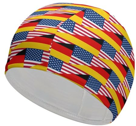 Bandiera degli Stati Uniti e qualsiasi cuffia da nuoto unisex, cappello da nuoto per donne e uomini, cuffie da bagno per capelli corti e lunghi, moda