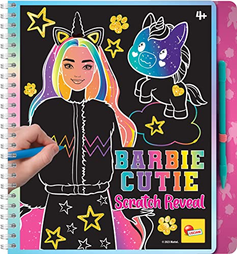 Lisciani - BARBIE - Niedliches Skizzenbuch zum Rubbeln - Magisches Buch zum Ausmalen und Dekorieren - Kreatives Spiel - Mehrfarbige Seiten - Für Mädchen ab 4 Jahren