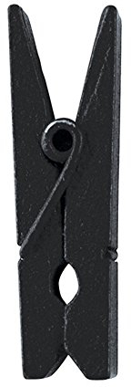 Santex Pinzas de madera para ropa, paquete de 24, compactas, color negro