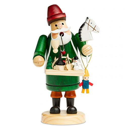 SIKORA RM-A Räuchermännchen aus Holz 3 Größen Verschiedene Motive, Farbe/Modell:A12 grün - Souvenirhändler, Höhe in cm:Höhe ca. 19.5 cm