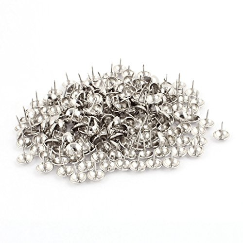 sourcing map 200Stk.Polsternägel 14mm Kopfdurchmesser 17mm Metall Runde Reißzwecke Silber