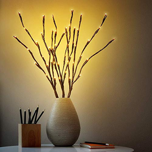 Sotoboo Decorative Twig Lights - 20 LED Flexible Branch Fairy Lights, Warm White, Battery Operated for Birthday, Wedding, Home, Party, Garden Decoration