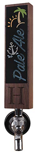 Monogrammed H Kegerator Beer Tap Handle Display, Keg Tap Handle with Chalk, Made of Wood for Draft Beer Lover's Kegerator or Home Brew