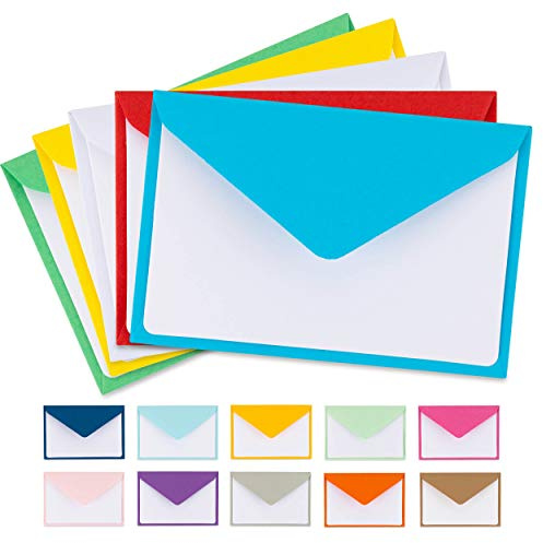 Colorful Envelopes with Blank Flat White Cards 5 x 7 Assorted Colors 105 Pack Card Making Supplies for Birthday, Graduation, Baby Shower