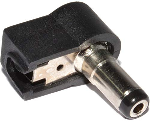 DC Power Adapter Solder Connector 90 Degree Right Angle Angled 2.1mm / 5.5mm Male Plug Jack Coupler Converter Compatible with CCTV Security Camera, IP Camera, DVR Standalone, LED Strip, Monitors