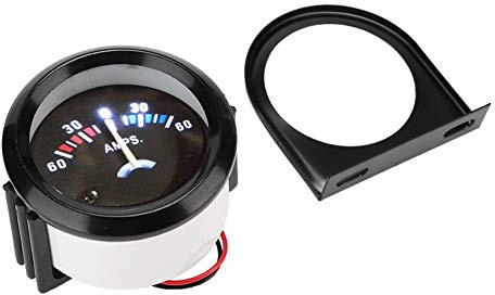 Akozon Amperímetro Voltímetro, Dc 12V 2 Pulgadas 52 Mm 60-0-60A Amperio Medidor De Amperímetro Para Vehículos Automotores