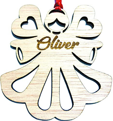 Ángel para árbol de navidad con nombre grabado
