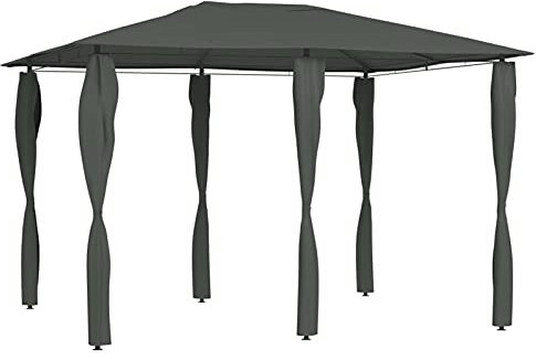 Kstyhome Pavillon mit Pfostenabdeckungen, Partyzelt, Gartenpavillon, Zeltgarage, Bierzelt, Weidezelt, Carport, Lagerzelt Winterfest, Garagenzelt, 3x4x2,6 m Anthrazit 160 g/m²