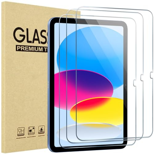 ProCase 3 Stück 9H Schutzglas iPad 10,9 Zoll 10.Gen/iPad 11 Zoll A16 | Hohe Abriebfestigkeit für langanhaltende klare Sicht