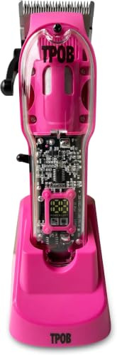 TPOB Slime 2 Barber Hair Clippers for Men 6800 RPM with Matte Green Case and X Fade Blade (Pink)