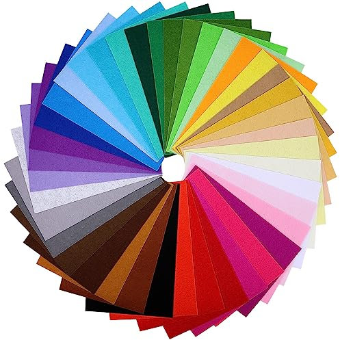 ULDIGI 40stücke Bunte Filzplatten Strapazierfähiger Filzstoff Zum Nähen Basteln Patchwork Vielseitige DIY Filzplatten Für Kreative Handwerksprojekte