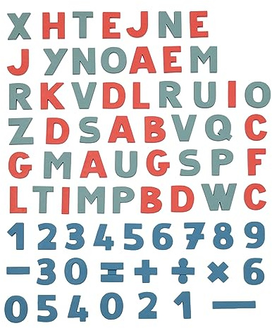 Smoby - 72 magnetische Buchstaben und Zahlen - magnetische Großbuchstaben, Zahlen und Rechenzeichen, für Vorschulkinder, für Kinder ab 3 Jahren