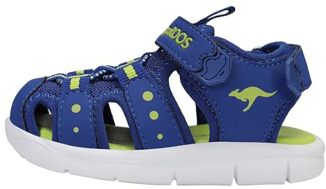 KangaROOS Garçon Unisex Kinder K-Mini Sandale, Bleu Marine/Citron Vert, 21 EU