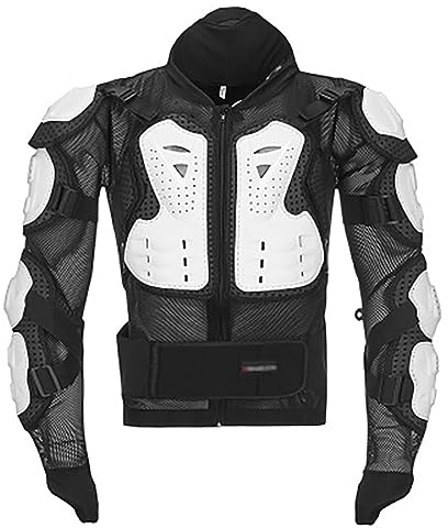 YuanDiann Protektorenjacke Schutz Motorrad Protektorenhemd Jacke Armour Ski Skateboarding Racing Fahrrad Motorcross Weiß | Oberteil XXL