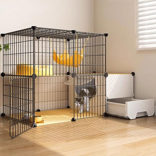 XIAOZHUANGXIONG Kleintierkäfig XXL mit Rollen, DIY Kleintierkäfig for Kaninchen, Gittergehege Katzenkäfig, Meerschweinchen, Welpen, Pet Products Portable Metalldraht Yard Fence (Size : 2 Layer-B)