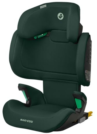 Maxi-Cosi RodiFix R i-Size, Sitzerhöhung mit hohem Rücken, 3.5–12 Jahre, 100–150 cm, ISOFIX-Kindersitz, G-CELL Seitenaufprallschutz, verstellbare Höhe, ClimaFlow, Authentic Green