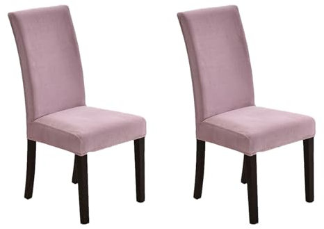 HonunG Stretch Stuhlhussen für Esszimmerstühle,Samt Stuhlhussen Abnehmbarer Stühle Schutz Dekoration Stuhlbezug Universal Stuhlbezüge für Hotel, Zeremonie, Bankett, Küche (Rosa,2 Stück)