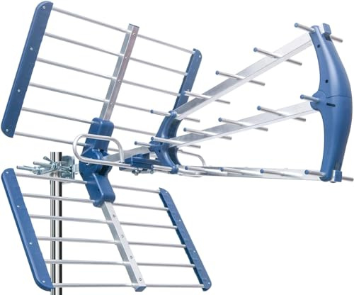 ANFEL 13db Antenna TV tripla Digitale Terrestre 4K ULTRA HD UHF 21-48 esterno, con filtro 5G LTE, per Ricezione il segnale Digitale Terrestre DVB-T/T2, Frequenze 470-694Mhz (ANFEL 13 dB)