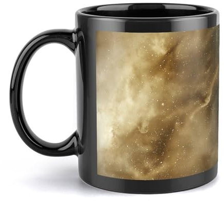 NTVOWPZO Kaffeetassen, große Kaffeetassen, Keramik-Kaffeetassen, Beige und Gelb, Bilder Tasse mit Griff, Reise-Kaffeetasse, lustige Tasse, Teetassen mit Griff für heiße und kalte Getränke