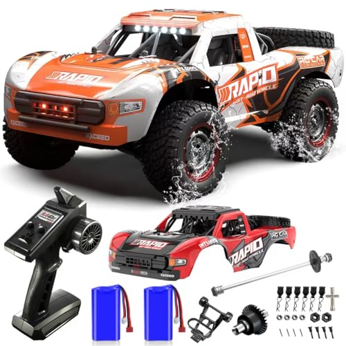 Mostop RC Truck für Erwachsene, 30 MPH High Speed Remote Control Car, 1:14 All Terrain 4WD Fast RC Car, Waterproof Rock Crawler Truck für Jungen 4X4 Off-Road RC Buggy Monster Truck, 2 Batterien