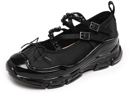 Princess Tutu Chunky Ballet Sneakers Women Platform Mesh Dad Walking Shoes Comfortable Breathable Casual Fashion Running Shoes (Black, Adult, Women, 9.5, Numeric, US Footwear Size System, Medium)