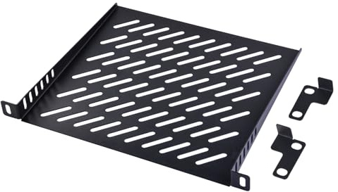 GeeekPi RackMate Tillbehör Rack Shelf 10 tum 0,5U Rack Hylla, Ventilerade hyllor för god luftcirkulation, Cantilever Mount, Universal Device, Network Cabinet Hylla, Datorfodral Monteringsbricka (0,5U)