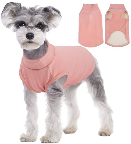 Kuoser Hundepullover, Fleece Pullover Hund, Hunde Fleecejacke, Rosa M | Hundepullover für kleine, mittelgroße & große Hunde, leichte körpernahe Hundeweste, elastischer warmer Hunde Pullover Sweater