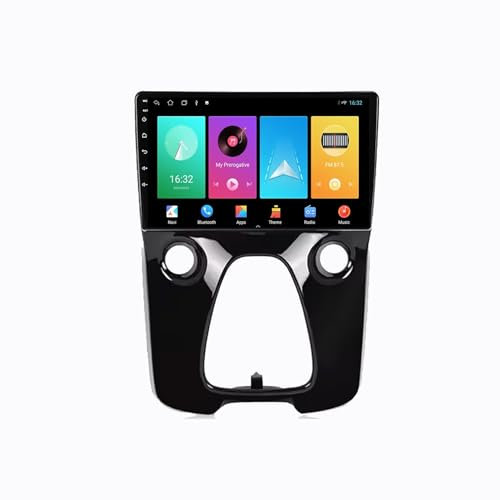 Android 13 Double Din sat nav car screen 9'' car Display for Toyota Aygo Peugeot 108 Citroen C1 2016-2020 with sat nav BT FM radio rear view camera cooling fan Mirror Link Multimedia-Player(2+32G)