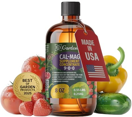 𝐁𝐄𝐒𝐓𝐒𝐄𝐋𝐋𝐄𝐑 Organic Cal-MAG Growing Fertilizer Concentrate: Calcium, Magnesium, Iron & Micronutrients Supplement for Plant Deficiencies (9-0-0 NPK) - [8 OZ]
