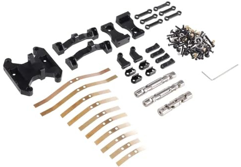 B16 B36 1/16 Scale RC Car Upgrade Parts Metal Chassis Board Seesaw Spring Plate Drive Shaft Compatible with 1/16 Remote Control Vehicles(Black)
