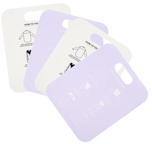 BESPORTBLE Planche à Plier Vêtements en PP Léger 4pcs pour Tiroirs et Placards, Outil Simple pour Pliage Rapide et Rangement des T-Shirts