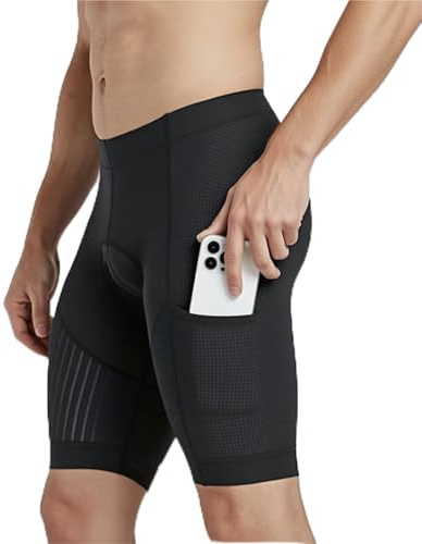 CEROTIPOLAR Men's Triathlon Shorts with Pocket – Padded Bike Shorts for Long-Distance Racing & Training Black