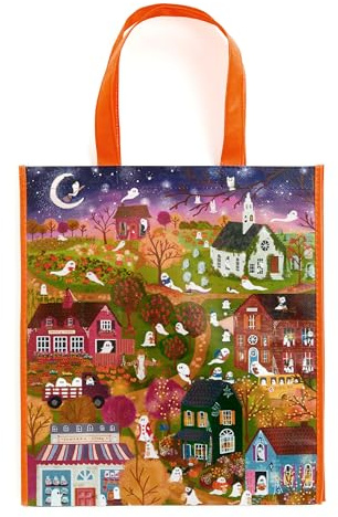 Joy Laforme Spooky Village Reusable Shopping Bag