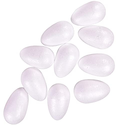 Vit styrofoam polystyrenägg 5,5 cm för barn påskhare modellering och hantverk paket med 10 av BCreative ®