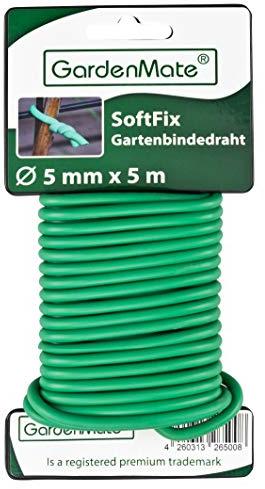 GardenMate 12X Trädgårdstråd 5,0 mm x 5 m, gummiöverdragen ståltråd