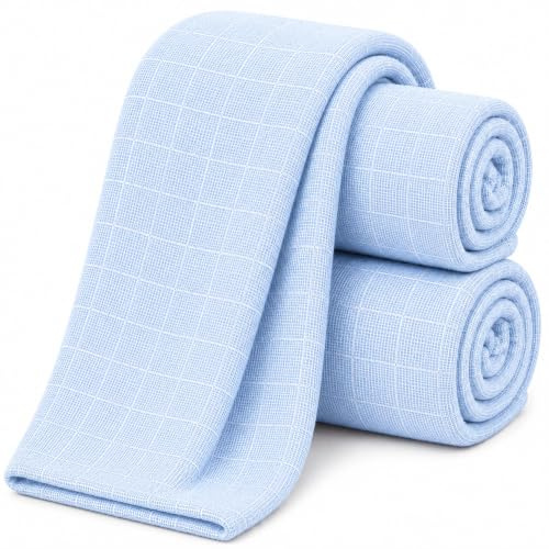 Baby-Mullwindeln, hochwertig, 100% Baumwolle, 72 x 72 cm, superweich, hergestellt in der EU, Blau, 3 Stück