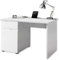 Stella Trading Spice Escritorio con cajón, Blanco Alto Brillo-Mesa Ordenador para la Oficina con Espacio de Almacenamiento y suporto para Tableta práctica, Engineered Wood, 120 x 76 x 67 cm