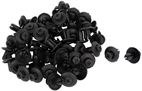 sourcing map 100 Nieten besatz-Clips, Kunststoff, schwarz, 8,5 mm Loch de